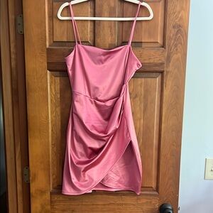 Elegant Pink Satin Dress